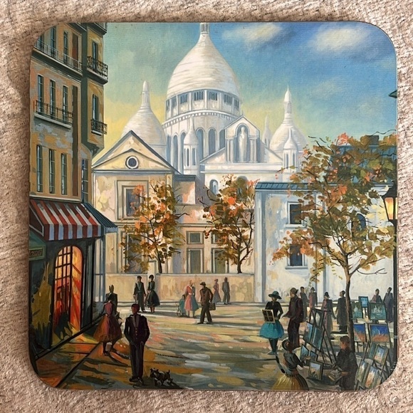 Set of 6 Paris Cork Coasters Eiffel Tower Coffee Table Decor Travel Romantic - Picture 5 of 16